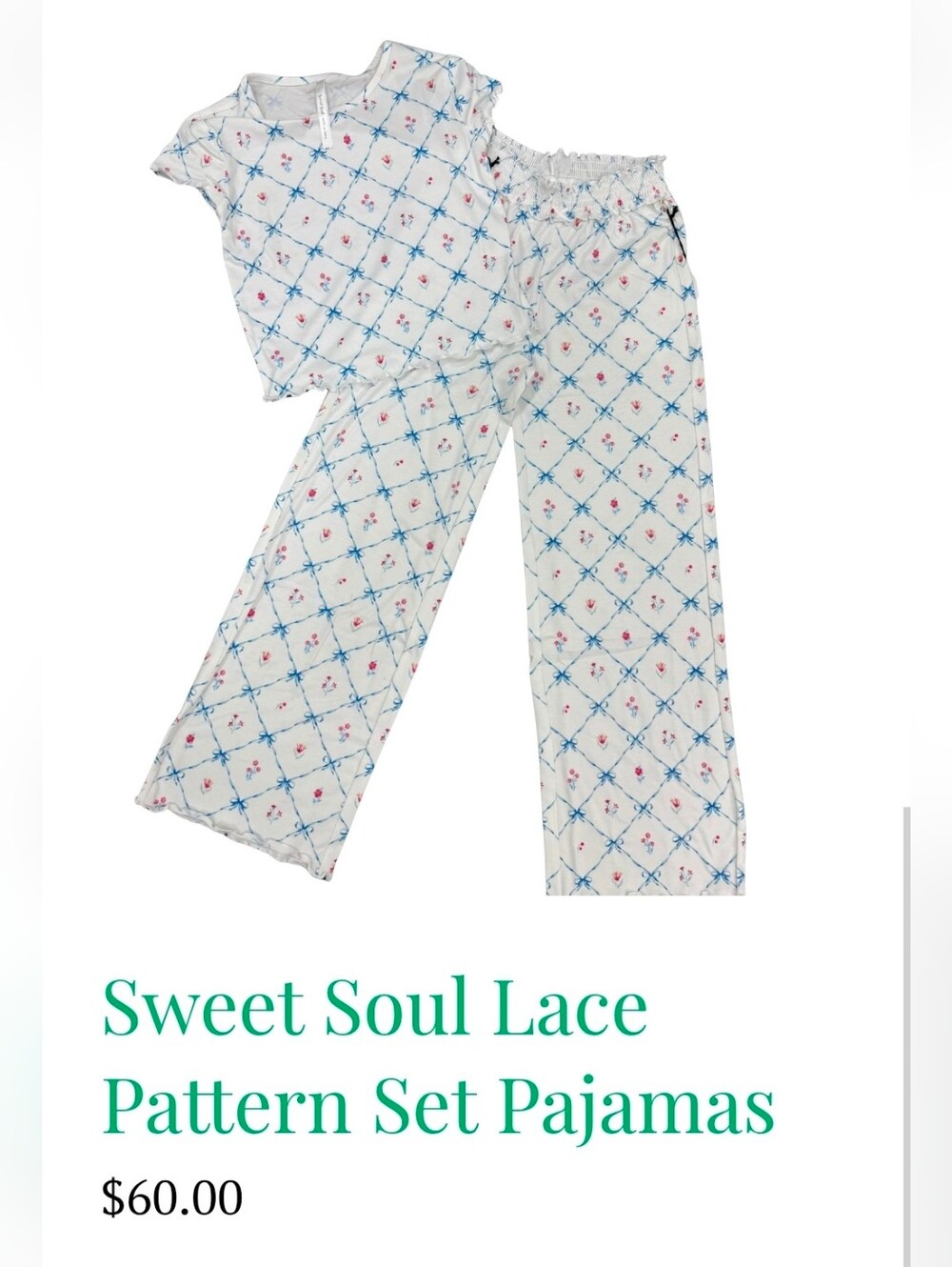 Sweet Soul Lace Pattern Pajama Set